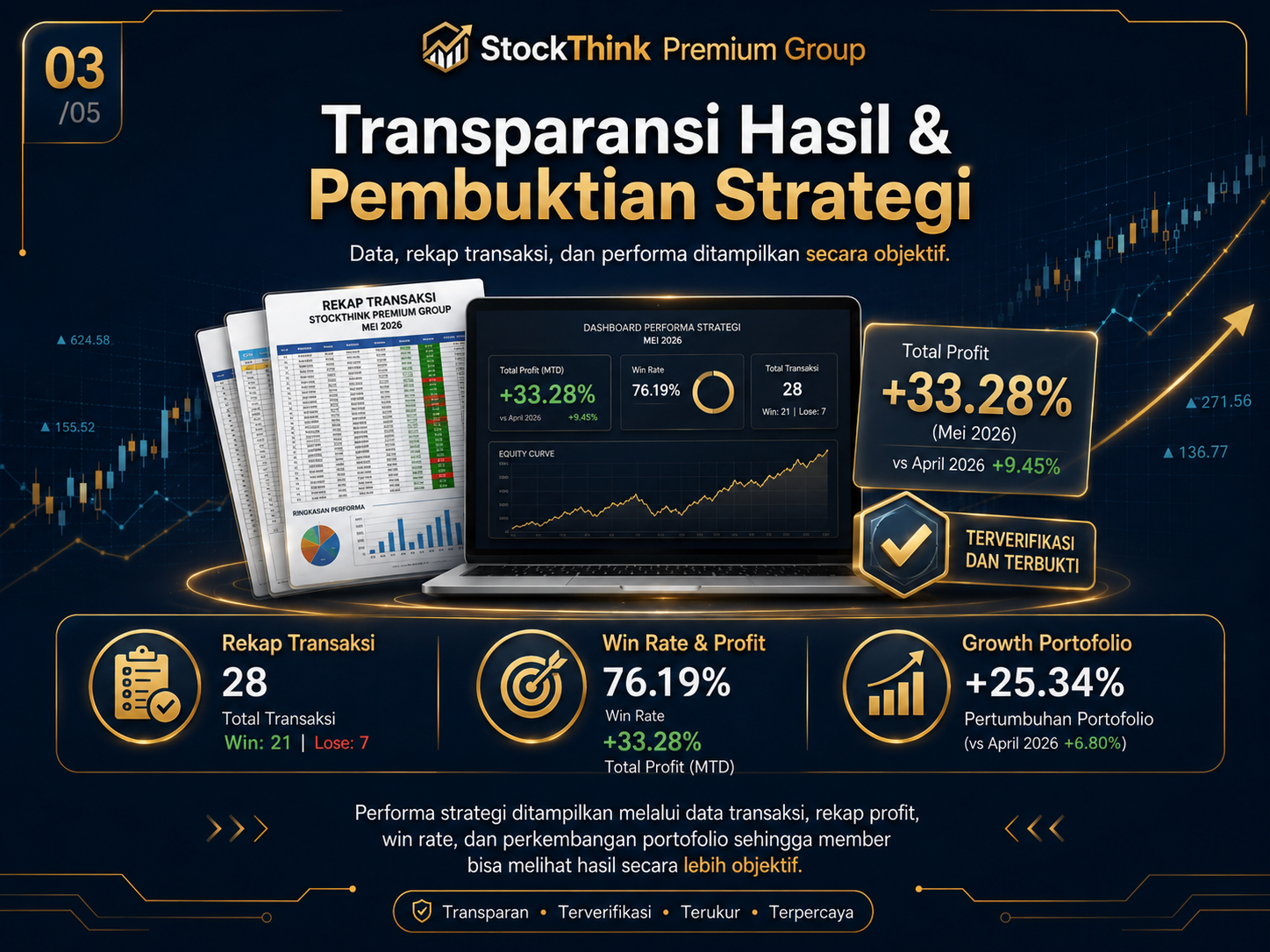 Transparansi hasil dan pembuktian strategi