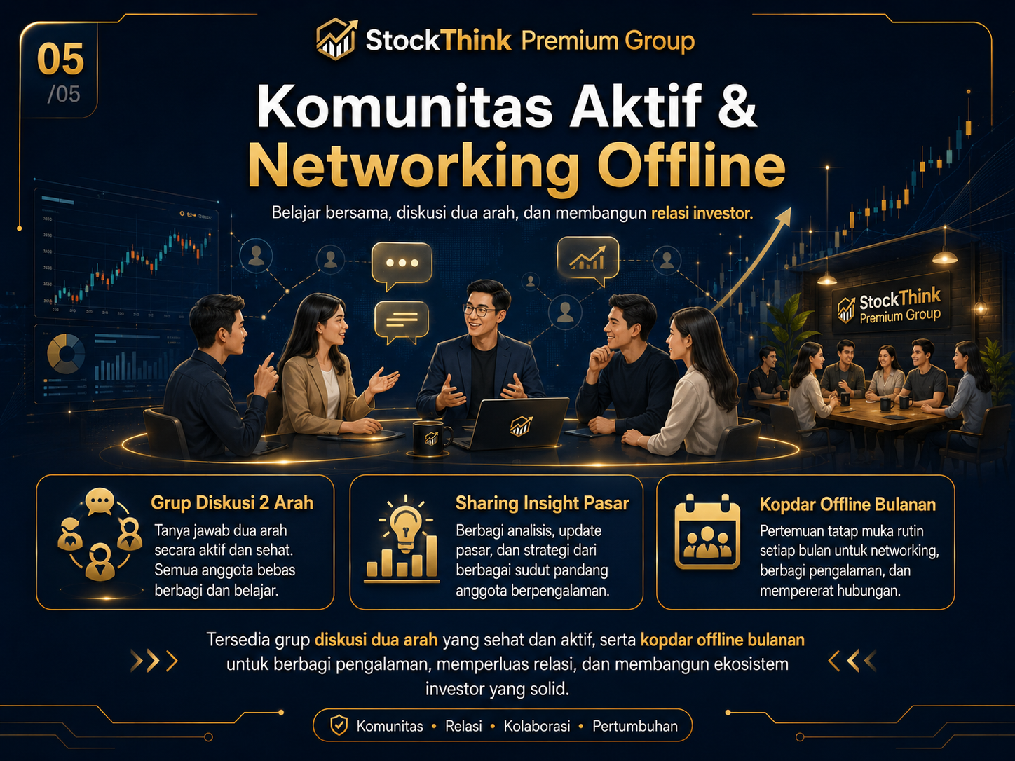 Komunitas aktif dan networking offline